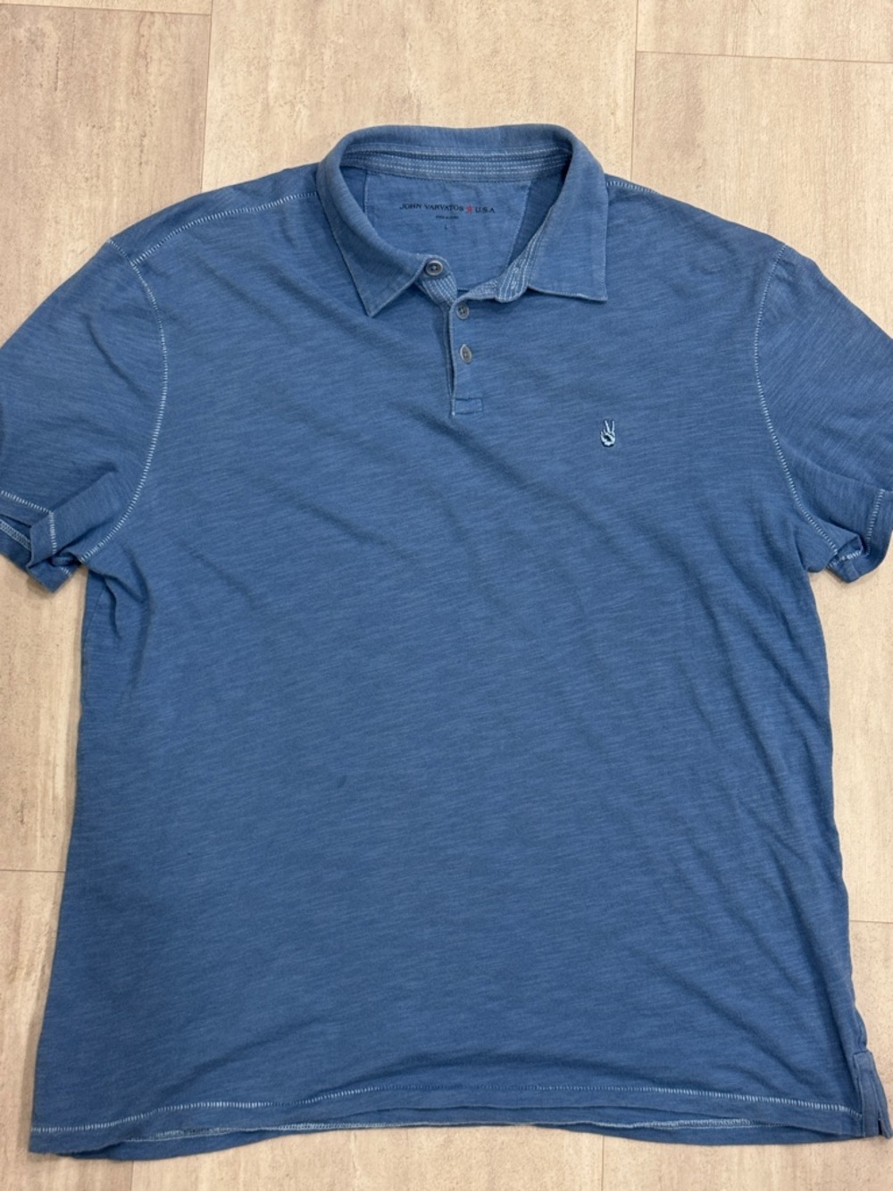 John Varvatos Men’s  Short-Sleeve Polo Shirt in Blue